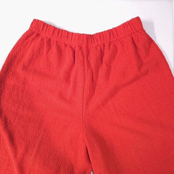 Red Orange Stretch Gaucho Pants M-XL VTG USA Knit Wide Leg Flare Palazzo Capris - Picture 11 of 16